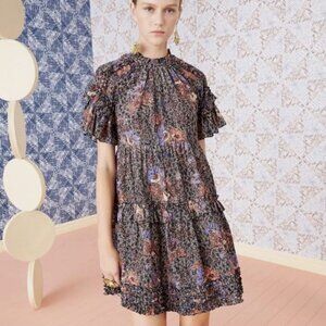 Ulla Johnson Delia Midi Dress – Size 2 – Jet Sunburst Floral